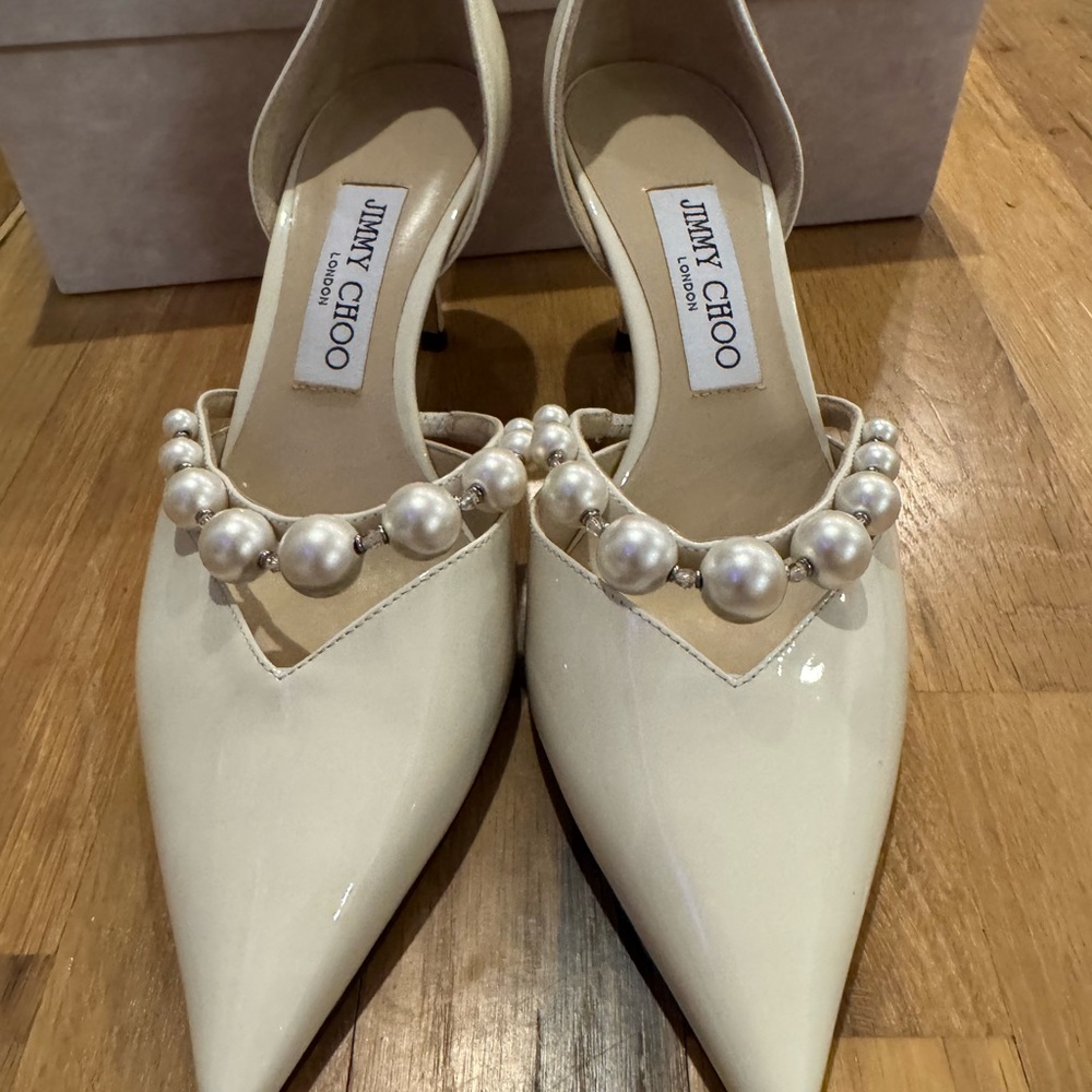 Jimmy Choo Cream Pearl Aurelie 65mm - Picture 7 of 9